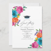 Watercolor Bloemenfeest Afstudeerfeest Kaart (Voorkant)