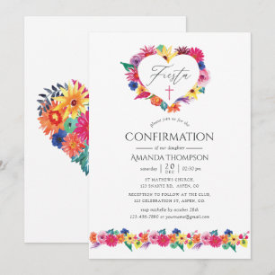 Watercolor Bloemenfeest Bevestiging Kaart