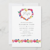 Watercolor Bloemenfeest Bruiloft Kaart (Voorkant)