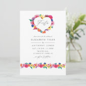 Watercolor Bloemenfeest Bruiloft Kaart (Staand voorkant)