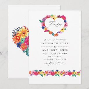 Watercolor Bloemenfeest Bruiloft Kaart