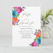 Watercolor Bloemenfeest Sip en Kijk Kaart (Staand voorkant)