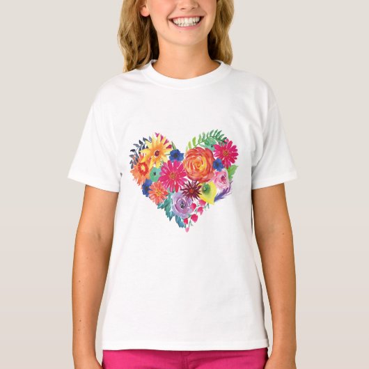 Watercolor Bloemenfeest T-shirt (Voorkant)