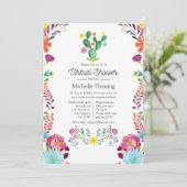 Watercolor Bloemenfeest Virtuele Baby Shower Kaart (Staand voorkant)