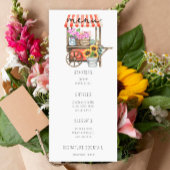 Watercolor bloemenkar - Trouwmenu Menu