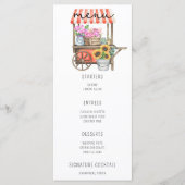 Watercolor bloemenkar - Trouwmenu Menu (Voorkant)