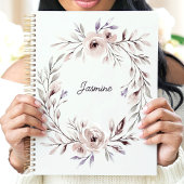 Watercolor Bloemenkrans Aangepaste Naam Planner