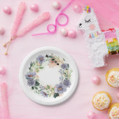 Watercolor Bloemenkrans Papieren Bordje (Feest)