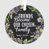 Watercolor bloemenkrans vrienden quote cadeau ornament (achterkant)