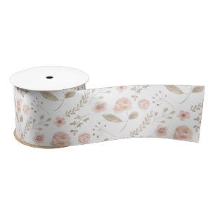 Watercolor bloemenlint  satijnen lint