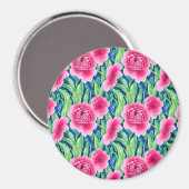 Watercolor Bloemenmagneet Magneet (Voorkant / Achterkant)