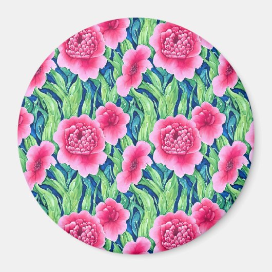 Watercolor Bloemenmagneet Magneet (Voorkant)