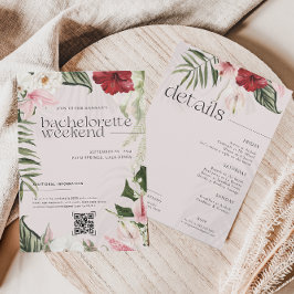 Watercolor Bloemenpalmen | Meisjesweekend Kaart