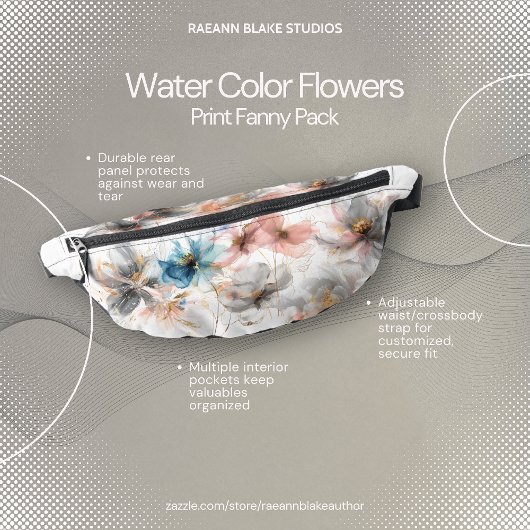 Watercolor Bloemenprint Fanny Pack Heuptasje