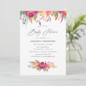 Watercolor Bloemensafari Baby Shower Kaart (Staand voorkant)