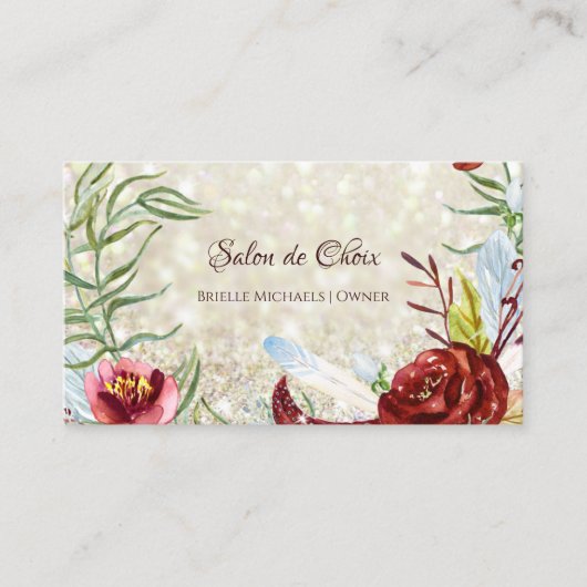Watercolor Bloemensalon Visitekaartje (Voorkant)