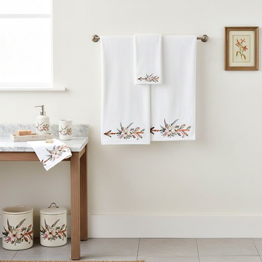Watercolor bloemenslingerpijl bad handdoek