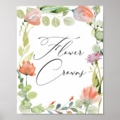 Watercolor Bloementuin Shower Bloemenkransen Poster (Voorkant)