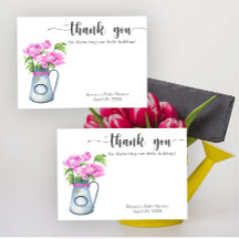 Watercolor bloemenvase bedankt babyshower
