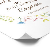 Watercolor Bloemenweide Frame Poster (Hoek)