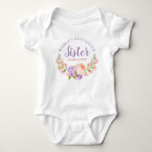 Watercolor Bloemenwereld Beste Zusje Ter Wereld Romper (Voorkant)