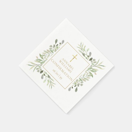 Watercolor Bloemgroen Goud Bevestiging Servet (Hoek)