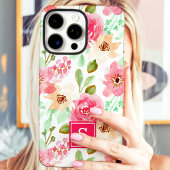 Watercolor Bloemig Monogram Case-Mate iPhone Case