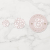 Watercolor Bloemige Ampersand Trouwtafel Confetti (Voorkanten)