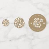 Watercolor Bloemige Ampersand Trouwtafel Confetti (Achterkanten)