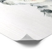 Watercolor Bloemige Baby Sneeuwluipaard Poster (Hoek)