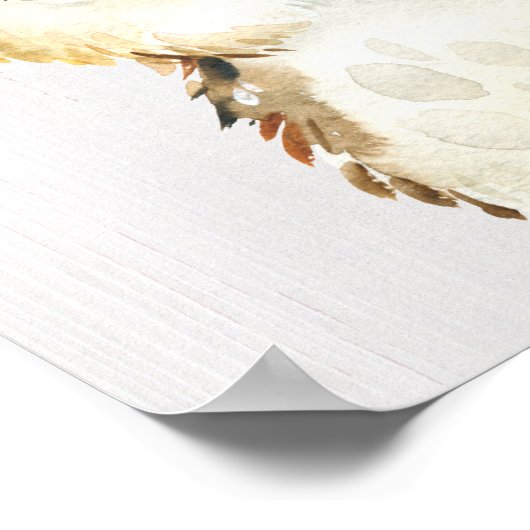 Watercolor bloemige babyuil poster (Hoek)