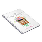 Watercolor Bloemige Cake Ontwerpen Notitieboek (Rechterzijde)
