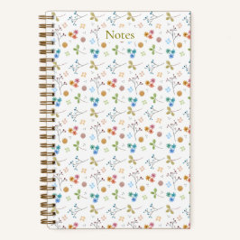 Watercolor Bloemige Notitieboek - Geel