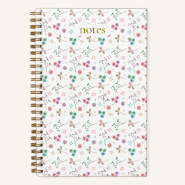 Watercolor Bloemige Notitieboek - Roze