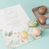 Watercolor Bloemige Paas Brunch Kaart