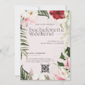 Watercolor Bloemige Palmen | Bachelorette Weekend Kaart (Voorkant)