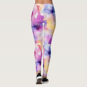 Watercolor Bloemige Pastel Leggings