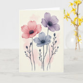 Watercolor Bloemige Schoonheid Kaart (Gele Bloem)