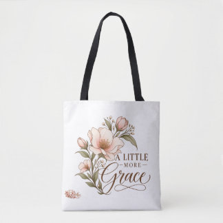Watercolor Bloemige Tote Tas 'A Little More Grace'