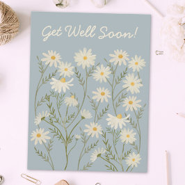 Watercolor Bloemige Witte Madeliefjes Bloemenmarkt Briefkaart