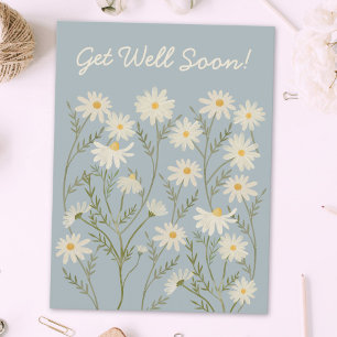 Watercolor Bloemige Witte Madeliefjes Bloemenmarkt Briefkaart