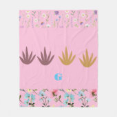 Watercolor Bloemmotief Fleece Deken (Voorkant)