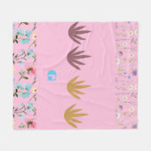 Watercolor Bloemmotief Fleece Deken (Voorkant (Horizontaal))