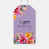 Watercolor Bloemmotief | Modern Bloemendesign Cadeaulabel (Voorkant)