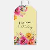 Watercolor Bloemmotief | Modern Bloemendesign Cadeaulabel (Voorkant)