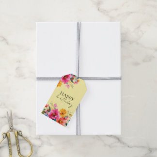 Watercolor Bloemmotief | Modern Bloemendesign Cadeaulabel