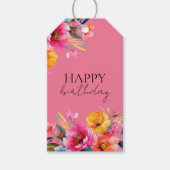 Watercolor Bloemmotief | Modern Bloemendesign Cadeaulabel (Voorkant)