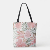 Watercolor Bloemmotief Monogram Je Bent Geweldig Tote Bag (Achterkant)