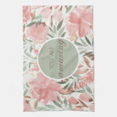 Watercolor Bloempatroon Je Bent Verbazingwekkend Theedoek (Verticaal)