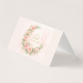 Watercolor Bloemrijke Eid Mubarak Kaart – Romantis